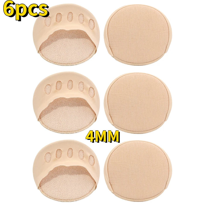Kit 6 protetores de almofada para antepé nude, 4mm, acolchoados ortopédicos