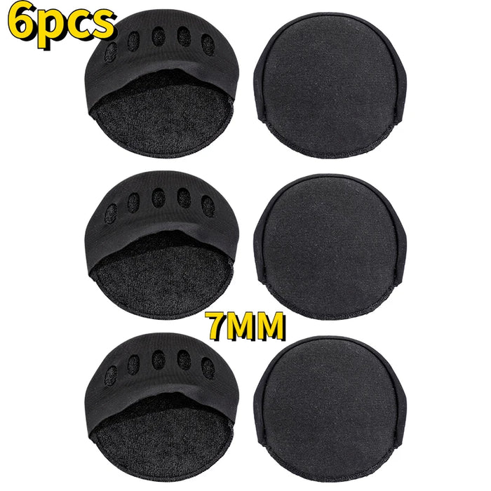 6 peças de almofada preta redonda para patins, proteção 7mm, acessórios esportivos