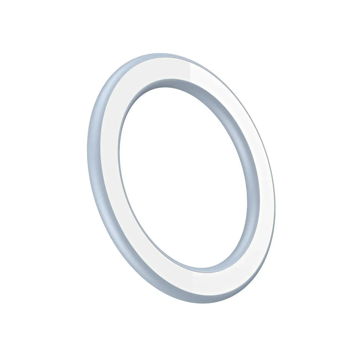 Aro branco circular de LED moderno para iluminação, fundo branco, design minimalista